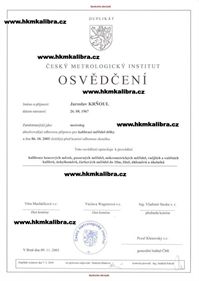 Osvědčení ČMI o odborné způsobilosti - Jaroslav Křenek (doplněk)