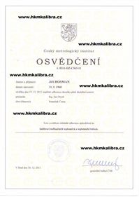 Osvědčení ČMI o odborné způsobilosti - Jiří Hosman