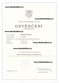 Osvědčení ČMI o odborné způsobilosti - Martin Mazura