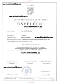 Osvědčení ČMI o odborné způsobilosti - Martin Mazura (doplněk)